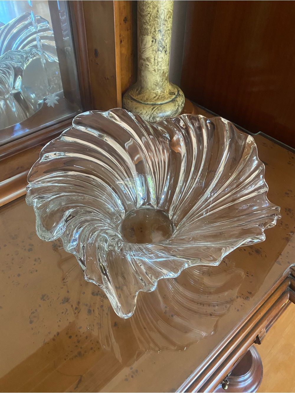 90s vintage Crystal “splash” fruit bowl